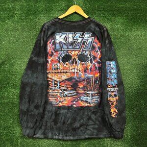Kiss  Landlocked in Vegas Heavy Metal Band Tie-Dye LS Shirt Size 3XL
